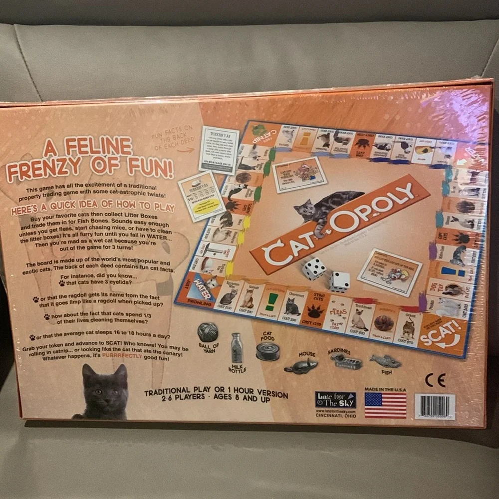 CatOpoly Board Game NEW A property trading Game thats a cats Meow for cat lovers